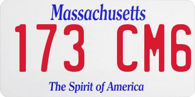 MA license plate 173CM6