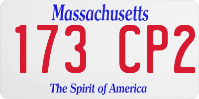MA license plate 173CP2