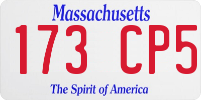 MA license plate 173CP5