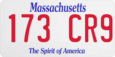 MA license plate 173CR9