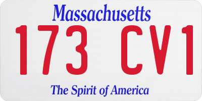 MA license plate 173CV1