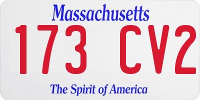 MA license plate 173CV2