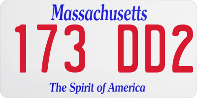 MA license plate 173DD2