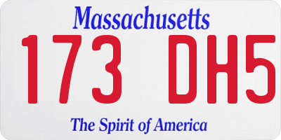 MA license plate 173DH5