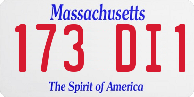 MA license plate 173DI1
