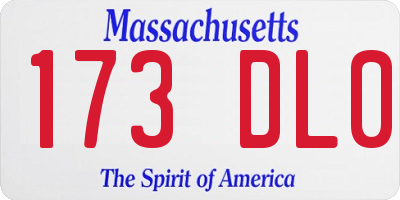 MA license plate 173DL0