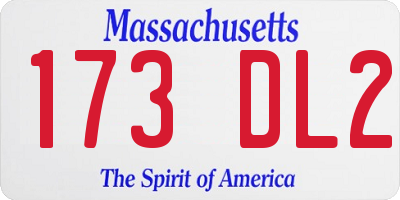 MA license plate 173DL2