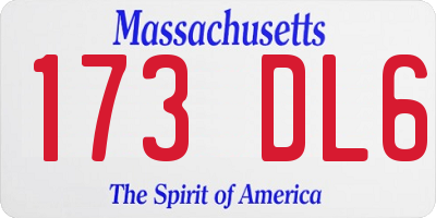 MA license plate 173DL6