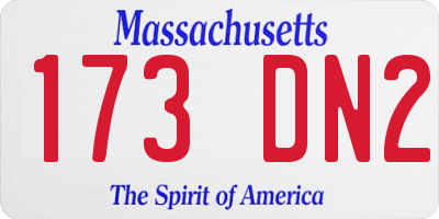 MA license plate 173DN2