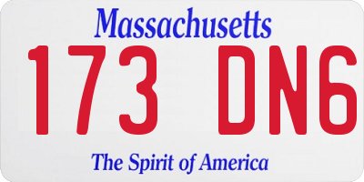 MA license plate 173DN6