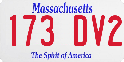 MA license plate 173DV2