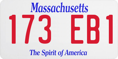 MA license plate 173EB1