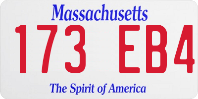 MA license plate 173EB4