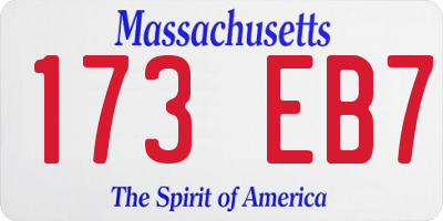 MA license plate 173EB7