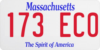 MA license plate 173EC0