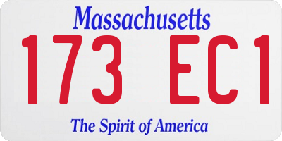 MA license plate 173EC1