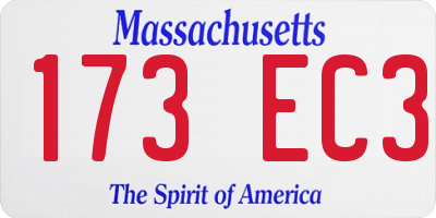 MA license plate 173EC3