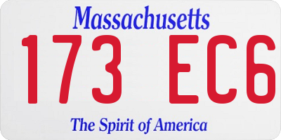 MA license plate 173EC6