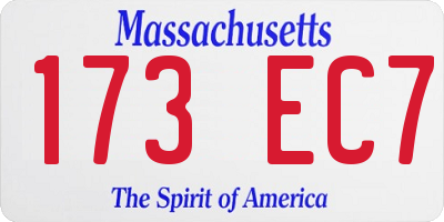 MA license plate 173EC7