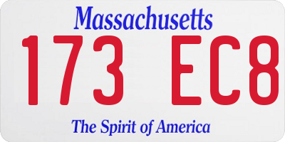 MA license plate 173EC8