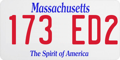 MA license plate 173ED2