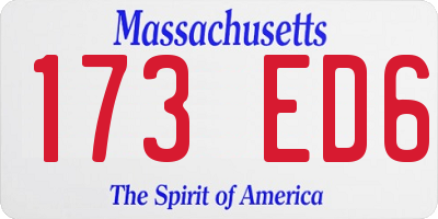 MA license plate 173ED6