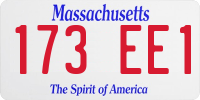 MA license plate 173EE1