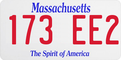 MA license plate 173EE2