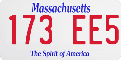 MA license plate 173EE5