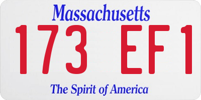 MA license plate 173EF1