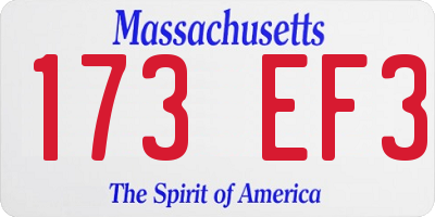 MA license plate 173EF3