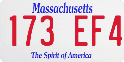 MA license plate 173EF4