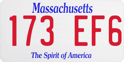 MA license plate 173EF6