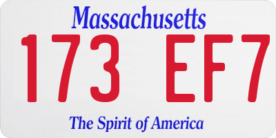 MA license plate 173EF7