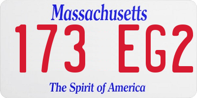 MA license plate 173EG2