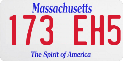 MA license plate 173EH5
