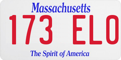 MA license plate 173EL0