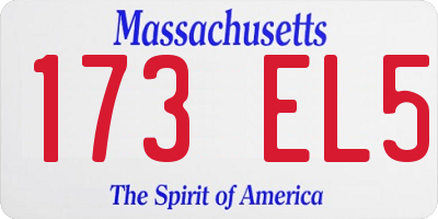 MA license plate 173EL5