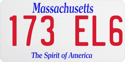 MA license plate 173EL6