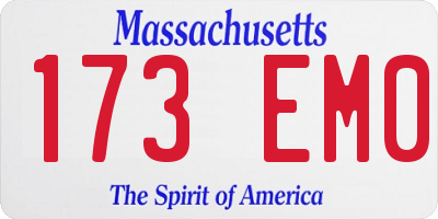 MA license plate 173EM0