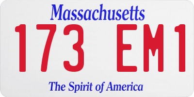 MA license plate 173EM1