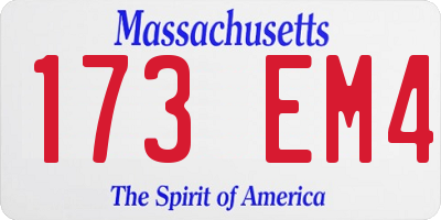 MA license plate 173EM4
