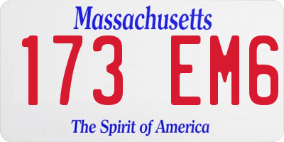 MA license plate 173EM6