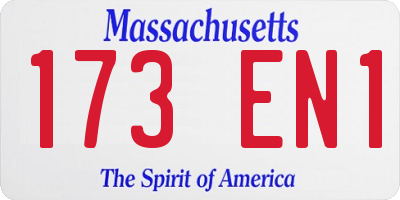MA license plate 173EN1