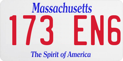 MA license plate 173EN6
