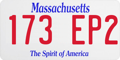 MA license plate 173EP2