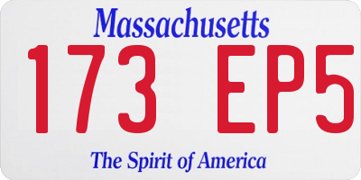MA license plate 173EP5