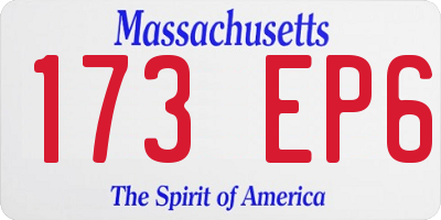 MA license plate 173EP6