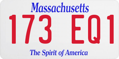 MA license plate 173EQ1