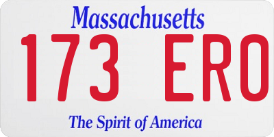 MA license plate 173ER0